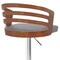 Armen Living Adele Adjustable Height Swivel Gray Faux Leather and Walnut Wood Bar Stool with Chrome Base LCADSWBAGRWA - alternate 4